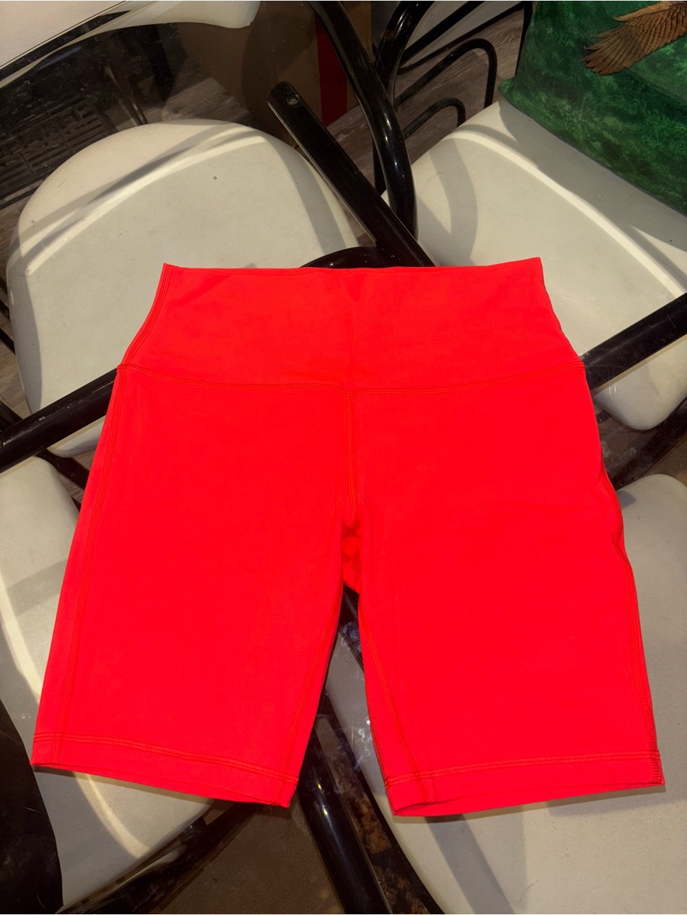 lululemon athletica Bright Neon Red High-Rise Bike Shorts